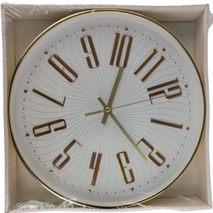 Casey Wall Clock Gold Outer Rim With Gold Details
