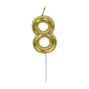 Big_CSY0125-13-NR8G Casey 10cm Gold Numerical Birthday Candle Nr.8 - Image 1
