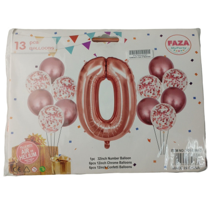 Casey 13pc Rose Gold and White Balloon Set Nr.0