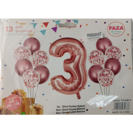 Casey 13pc Rose Gold and White Balloon Set Nr.3