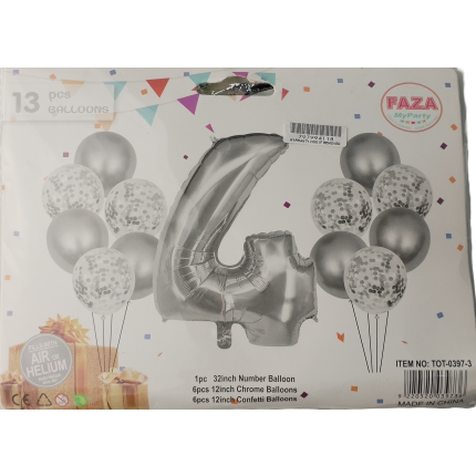 Casey 13pc Silver and White Balloon Set Nr.4