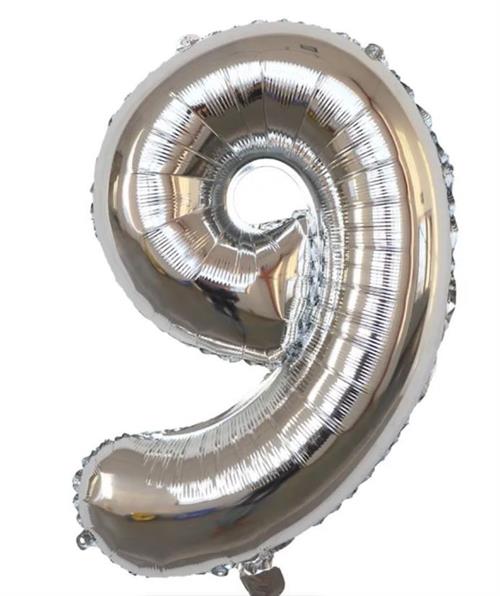 Casey 102cm Silver Balloon Number.9 Retail