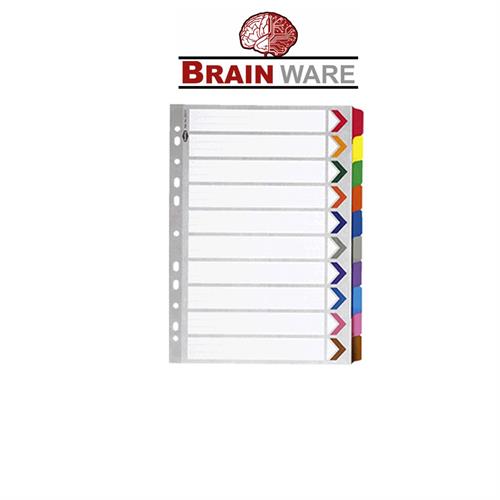 Big_tab-deviders Brainware Board A4 Colour Index Numeric 1 to 10 - Image 1