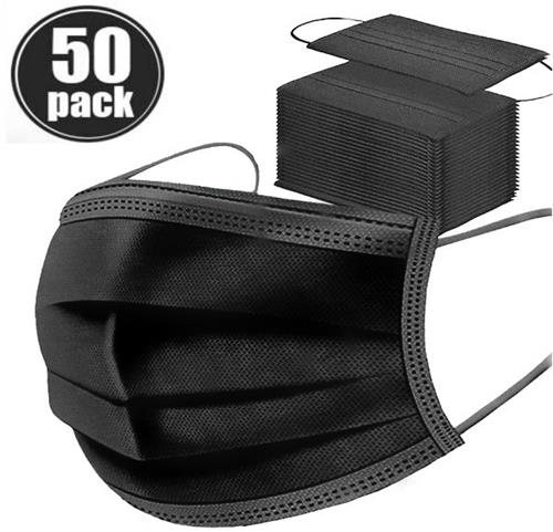 Casey Black 3 Ply Disposable Face Mask with