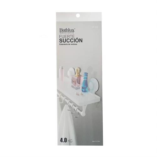 Big_BLX-30136-01 Bathlux Shelf With Hanging Rack With Suction Cup - Image 1