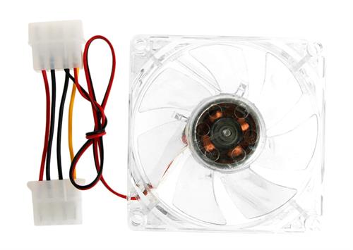 Big_JF-01-001 UniQue 80mm Clear Case Fan With Blue LED - Image 1