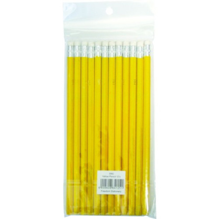 Brainware HB Pencil Yellow Barrel With Rubber Tip