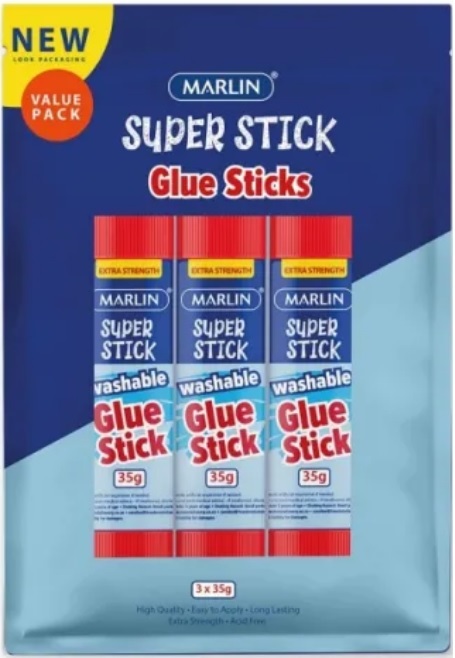 Marlin Non Toxic 35g Glue Stick Value Pack