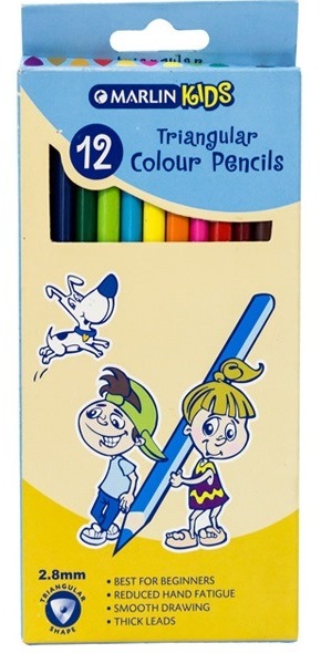 Marlin Kids Colour Pencils Long Triangular Pack