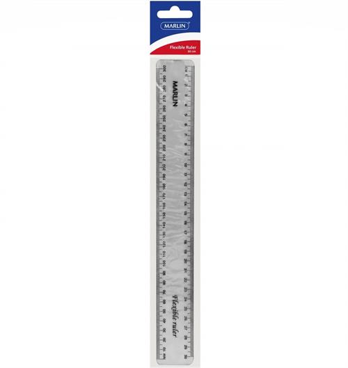 Marlin Flexible 30cm Ruler Clear