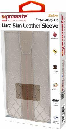 Big_Zetro-Brown-Red-Stripe Promate Zetro BlackBerry Z10 Ultra Slim Leather - Image 1