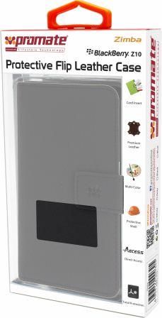 Big_Zimba-Black Promate Zimba Blackberry Z10 Protective Flip - Image 1