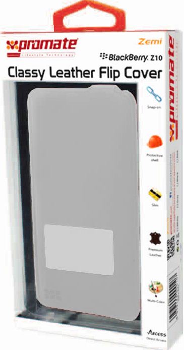 Big_zemi-White Promate Zemi BlackBerry Z10 Classy Leather Flip - Image 1